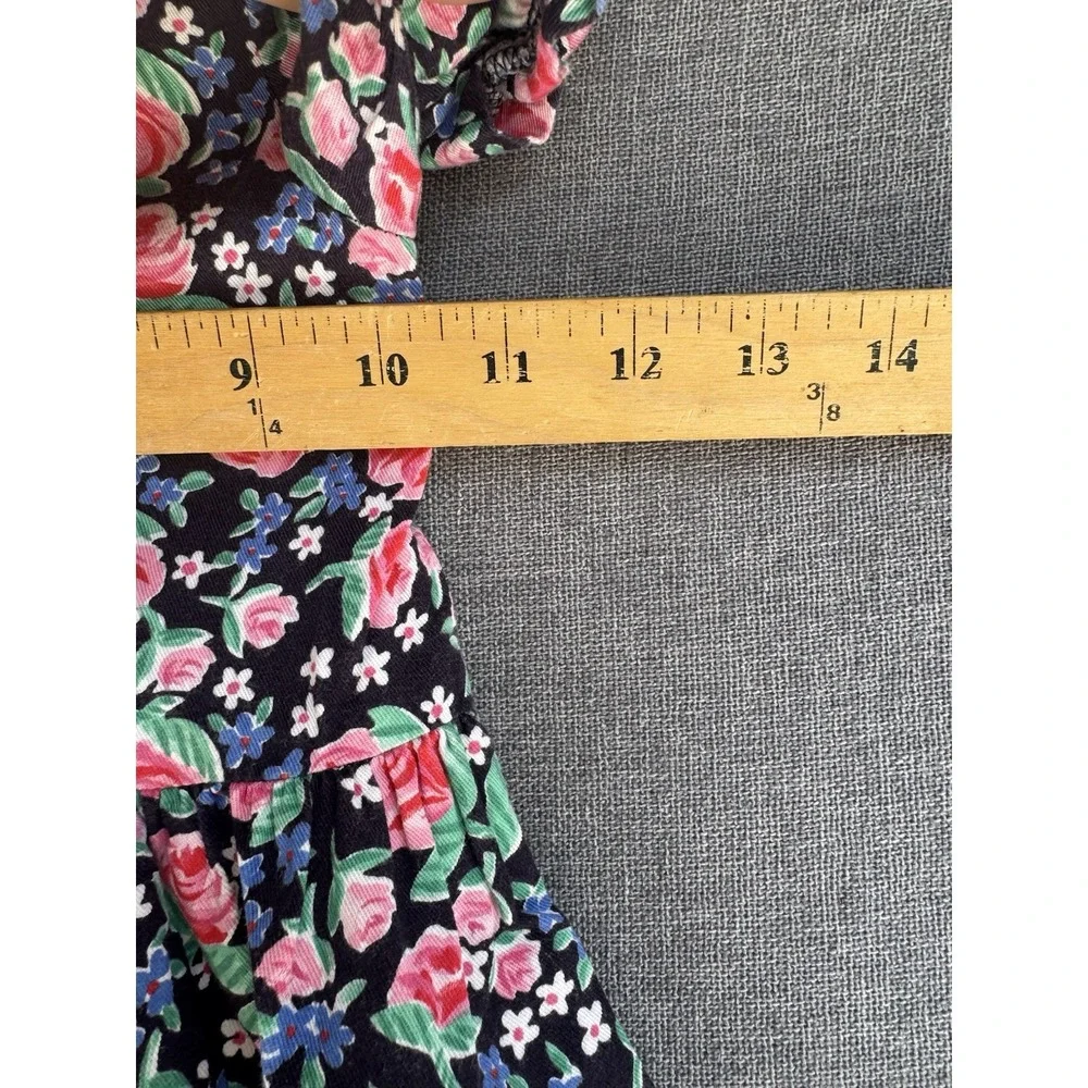 Vintage Sz 2T Oshkosh B'Gosh 90's Floral Dress Embroidered Peter Pan Collar